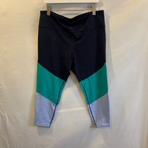 GAP Women's Colorblock Capris - Navy, Teal, Light Gray